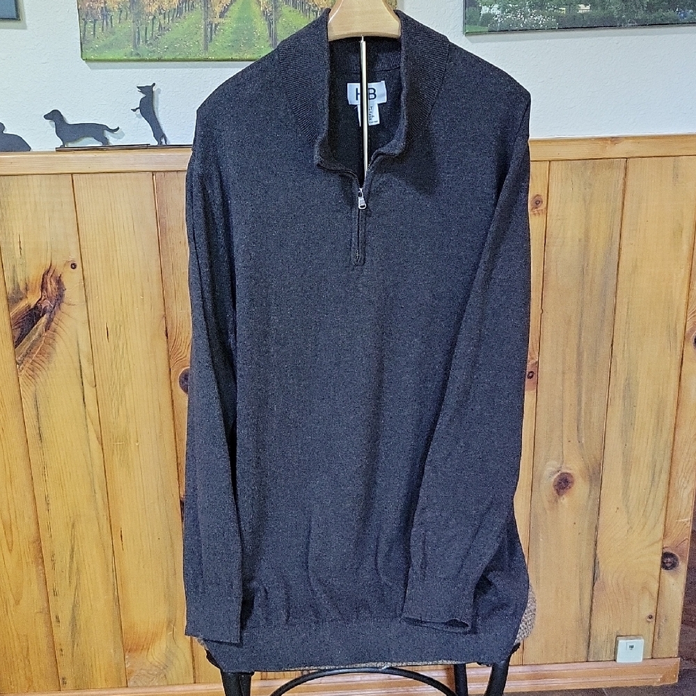 Men's Charcoal Zip-Up Sweater